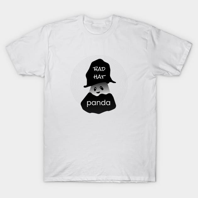 Bad Hat Panda - Funny Panda Design T-Shirt by Davey's Designs